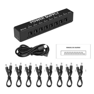 Imagem de Fonte De Alimentação Super Mini Para Pedais De Guitarra Com 8 Saídas D