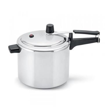 Imagem de Panela de Pressão em Alumínio,4.5 Litros, Prata com Alças Pretas, Sistema de Segurança