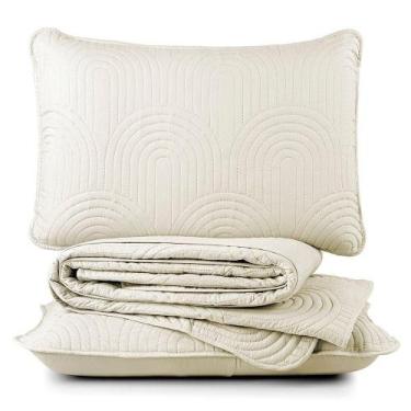 Imagem de Kit Cobre Leito Colcha Harmony Casal 3 Peças Matelado Micropercal 200 