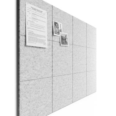 Imagem de Bumusty Placa de cortiça grande alternativa de 119 x 89 cm - pacote com 12 azulejos de parede de feltro com 70 abas adesivas removíveis seguras, 30 pinos, placas de cortiça para paredes placa de pinos