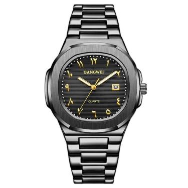 Imagem de Relógio de luxo Bangwei aço inoxidável quartzo 8821