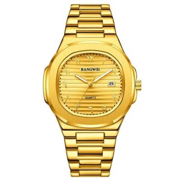 Imagem de Relógio de luxo Bangwei aço inoxidável quartzo 8821