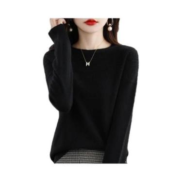 Imagem de Suéter Feminino De Gola Alta 100% Lã Pura Nova Coleção Outono Inverno 