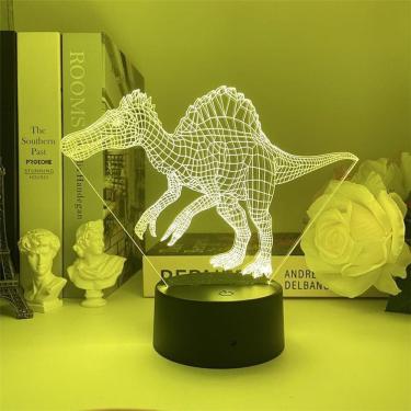 Imagem de Luz noturna LED 3D: Espinoforossauro, dinossauros, mudança de cor