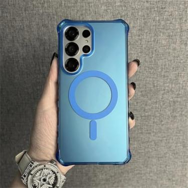 Imagem de Capa magnética resistente para celular Samsung Galaxy S25 Ultra S24 Plus com proteção contra impactos (para Galaxy S24 Ultra/Azul)