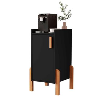 Imagem de Armário Poseidon e Cantinho do Café com Pés em Madeira e uma Porta. (Preto)