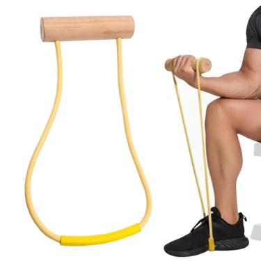 Imagem de Treinador de pulso e antebraço com cabo de madeira, tubo resistente de látex natural, ferramenta de prática de luta livre de braço para força de aderência, curvatura do pulso e treinamento de bíceps