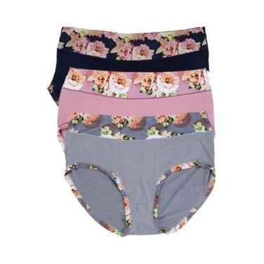 Imagem de Calcinhas De Algodão Floral plus Size 3 Peças/Lote Lingerie Feminina 4