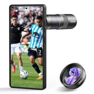 Imagem de APEXEL Lente dupla Tele-Macro Pro 10X 2 em 1, lente macro teleobjetiva portátil de encaixe para Galaxy 25 Ultra