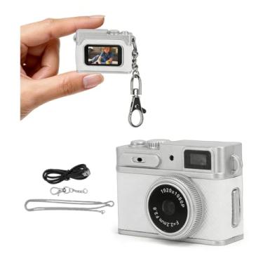 Imagem de VBESTLIFE Mini Câmera Digital Com Chaveiro, Câmera Minúscula, Pequena 1080P 3MP, Gravador de Vídeo Portátil Com Bateria de Longa Duração para Viagens, Festas, Vlogs (Branca)