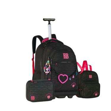 Imagem de Mochila Rodas Lancheira Térmica Rebecca Bonbon Estojo Box