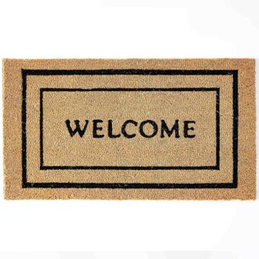 Imagem de KANKUN Tapete de porta Coco Coir com suporte resistente, capacho de boas-vindas (43 cm x 76 cm), capacho para entrada externa, tapete de entrada fácil de limpar para varanda frontal (caixa dupla)