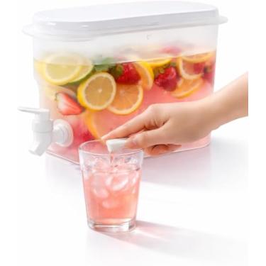 Imagem de Suqueira Plástica com Tampa e Torneira para Geladeira, 2.8L, para Água Saborizada