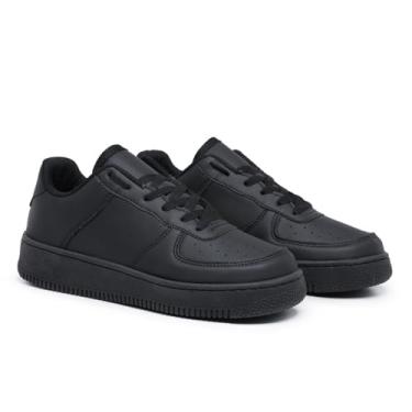 Imagem de Tênis Sneakers Feminino E Masculino Moda Casual Social Skate (Black, BR, Adulto, Numérico, 34)