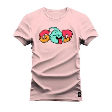 Imagem de Camiseta Plus Size Confortável Premium Estampada God Boom, G2, Rosa