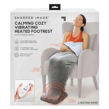 Imagem de Calming Cozy by Sharper Image Aquecedor Elétrico Pessoal Sherpa com Vibração Massageadora, 3 Calor e 3 Configurações de Massagem para 9 Combinações Relaxantes