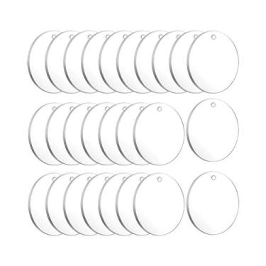 Imagem de Chaveiros De Acrílico Transparente Discos Circulares Claros Para Fazer