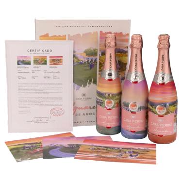 Imagem de KIT COM CAIXA ESPUMANTE CASA PERINI AQUARELA 3X750ML