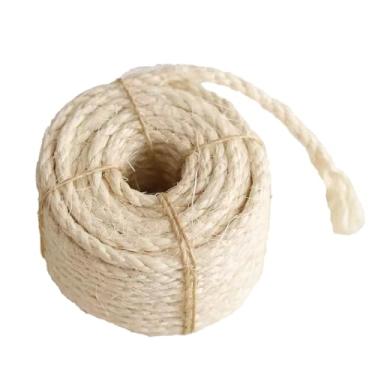 Imagem de Corda de sisal natural para substituição de arranhadores de gatos, cabo de reparo de árvore de gato durável para projetos faça você mesmo, torres de escalada, proteção de móveis, raspadinha
