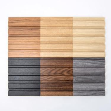 Imagem de Art3d 6 peças de painéis de ripas de madeira para decoração de interiores elegante e decoração de teto, painel texturizado 3D MDF para teto e parede, tamanho 240 x 18,8 cm - amostra