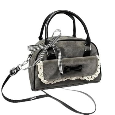 Imagem de Bolsa feminina moderna estilo coreano, bolsa transversal com detalhe de laço, bolsa versátil, Preto, Bolsas de mão