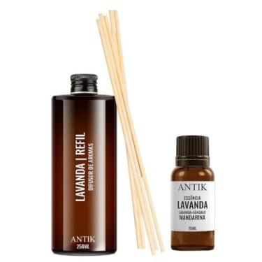 Imagem de Kit Essência 15ML+Refil de Difusor 250ML+Jogo de Varetas Lavanda Antik