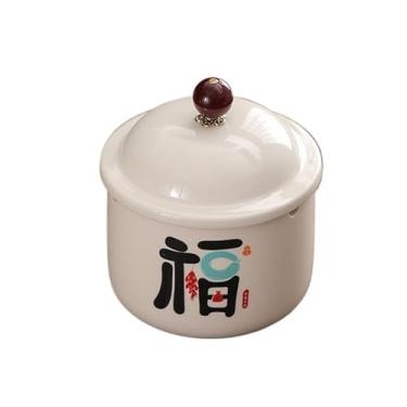 Imagem de Cinzeiro moderno com tampa feito de cerâmica para sala de estar, escritório, mesa, cinzeiro branco, decoração de casa