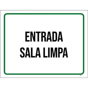 Imagem de Kit 3 Placas Entrada Sala Limpa Verde