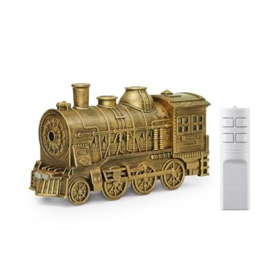 Imagem de Máquina de Aromaterapia Locomotiva Vintage com Portas Pulverização Duas Umidificador Anel Chama Óleo Essencial Trem Pequeno Luz Ambiente Controle Remo