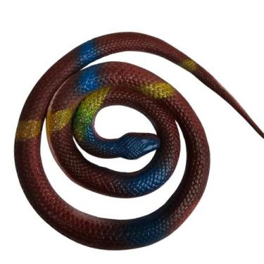 Imagem de Cobra 91cm Grande Brinquedo Borracha Pegadinha MARROM - sm decora