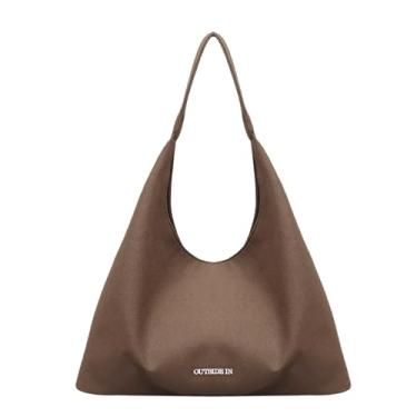 Imagem de Arkefi Bolsa feminina casual de lona bolsa de ombro de grande capacidade para trabalho, compras, férias, Café, Medium