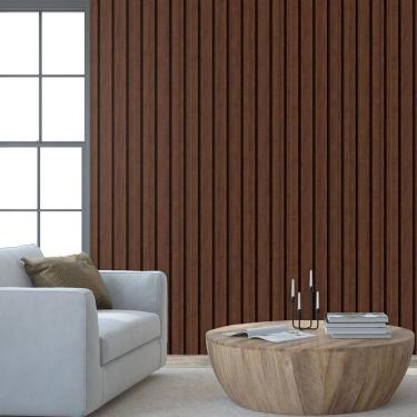 Imagem de Papel De Parede Efeito Ripa Jacaranda Escuro Adesivo Natural