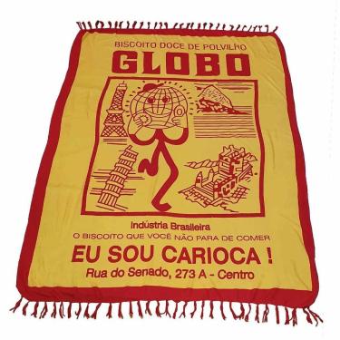 Imagem de Canga Praia 100% Viscose Biscoito Globo Vermelho 1,60Mx1,10M