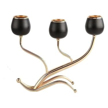 Imagem de Castiçal de cristal, castiçal de cristal, castiçal de cristal, suporte de vela de cristal, decoração de ramo criativo, decoração de hotel, casamento, suporte de vela de três cabeças, suprimentos de