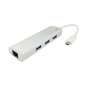 Imagem de Cabo Adaptador Usb C Macho 3 X Usb 3.0 X Rj45 Femea