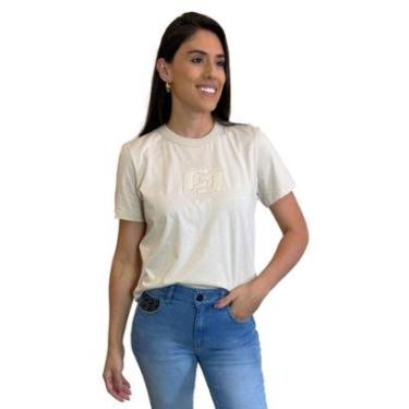 Imagem de Camiseta Feminina Estampa Contorno Bordado Colcci-Feminino