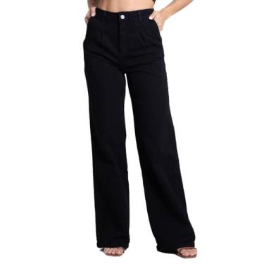 Imagem de Calça Sarja Sawary Wide Leg - 281791 - Preto 44, Preto, 44