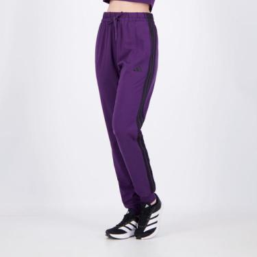 Imagem de Calça Adidas Essentials Stripes Feminina Roxa e Preta, P