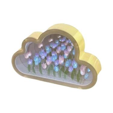 Imagem de Luminária Noturna DIY Tulip Cloud Com Espelho, Lâmpada De Atmosfera Ma