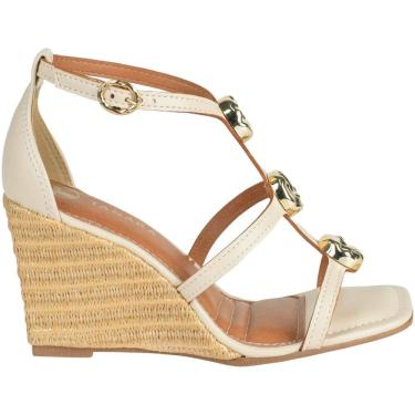 Imagem de Sandália Feminina Anabela Casual Dia a Dia Passeio Trabalho Festa Chique Tanara T9311