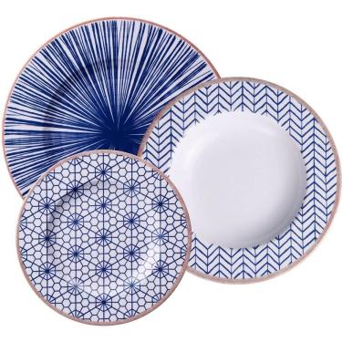 Imagem de Jogo De Pratos Tramontina Abstratta Em Porcelana Decorada 12 Peças - 96589047