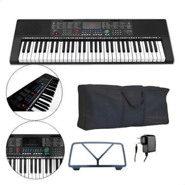 Imagem de Kit Teclado Arranjador Spring Tc161 61 Teclas + Capa - WALDMAN