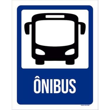Imagem de Kit 3 Placas Sinalização - ul Ônibus Ícone - Sinalizo