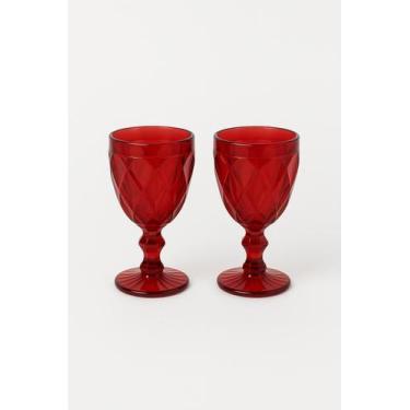 Imagem de Taça Vidro 340 Ml Diamond Rubi 2 Unidades Vermelho - Lanty