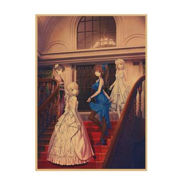 Imagem de Pôster Fate Anime Black Sabre e Jeanne d`Arc Vintage Art