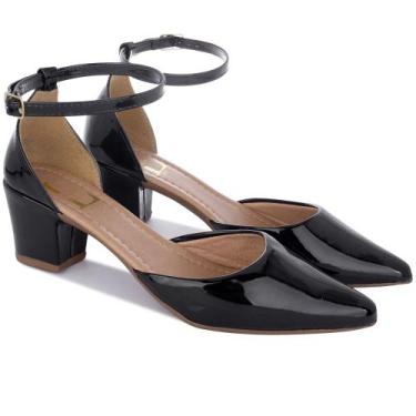 Imagem de Sapato Feminino Scarpin Fivela Bico Fino Salto Grosso - Lize Shoes, Pr
