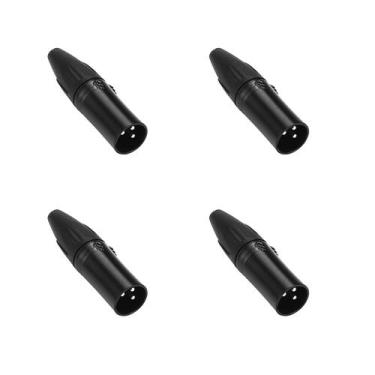 Imagem de Kit 4 Conectores Xlr Canon Macho 3 Pinos Resistente XLR503 Devox Profi