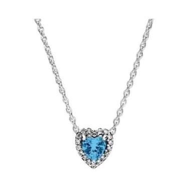 Imagem de Colar Em Prata Esterlina 925 Em Forma De Coração Vermelho Rosa Azul Br