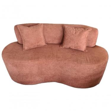 Imagem de Sofá Curvo 3 Lugares Living Merlim 1,60m - élpis Móveis Boucle Terracota