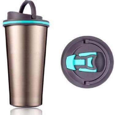 Imagem de Copo Térmico em Aço Inox 450ml Tampa Rosca Vedação - Inter, MARROM